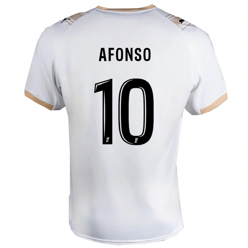 Danxen Hombre Camiseta Flavio Afonso #10 Blanco Negro 2ª Equipación 2025/26 La Camisa