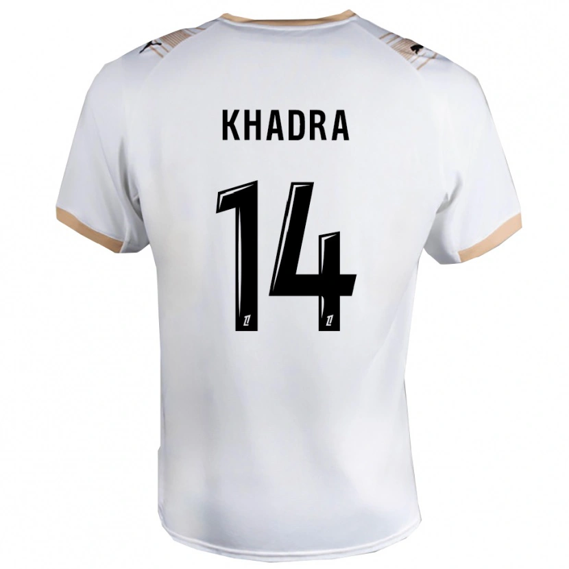 Danxen Hombre Camiseta Reda Khadra #14 Blanco Negro 2ª Equipación 2025/26 La Camisa