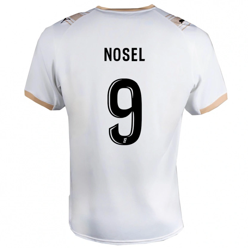 Danxen Hombre Camiseta Adam Nosel #9 Blanco Negro 2ª Equipación 2025/26 La Camisa