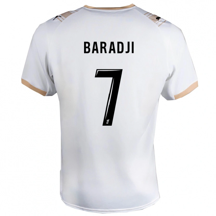 Danxen Hombre Camiseta Adama Baradji #7 Blanco Negro 2ª Equipación 2025/26 La Camisa