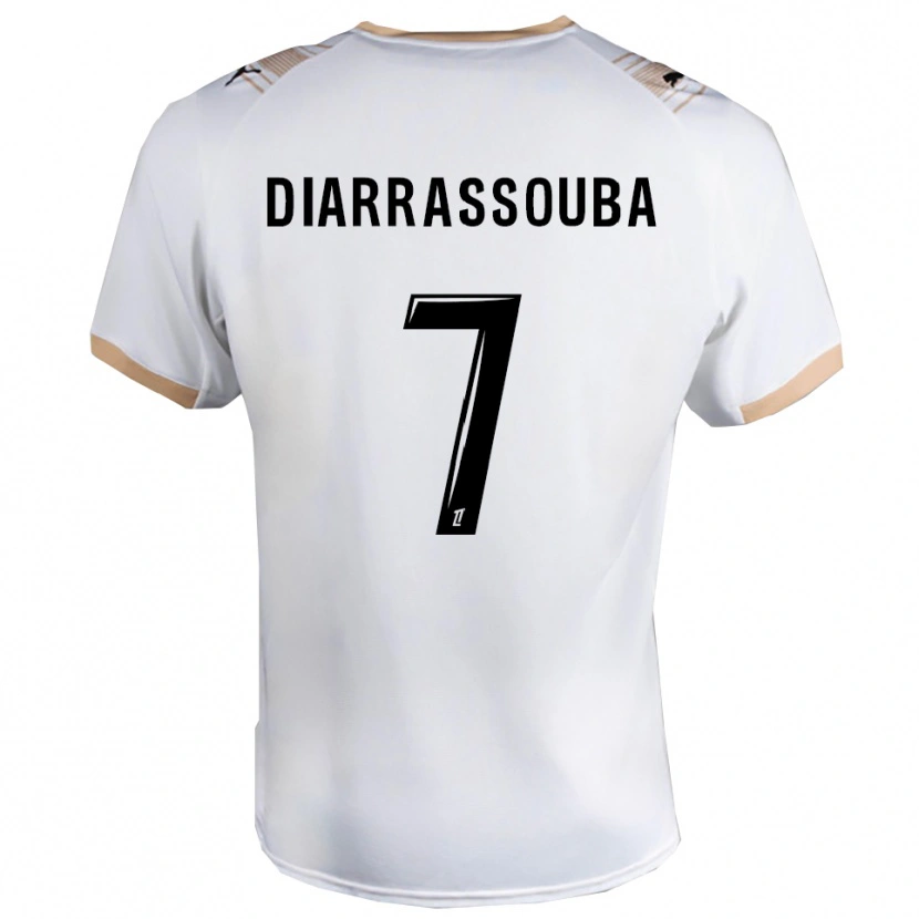 Danxen Hombre Camiseta Tidiane Diarrassouba #7 Blanco Negro 2ª Equipación 2025/26 La Camisa