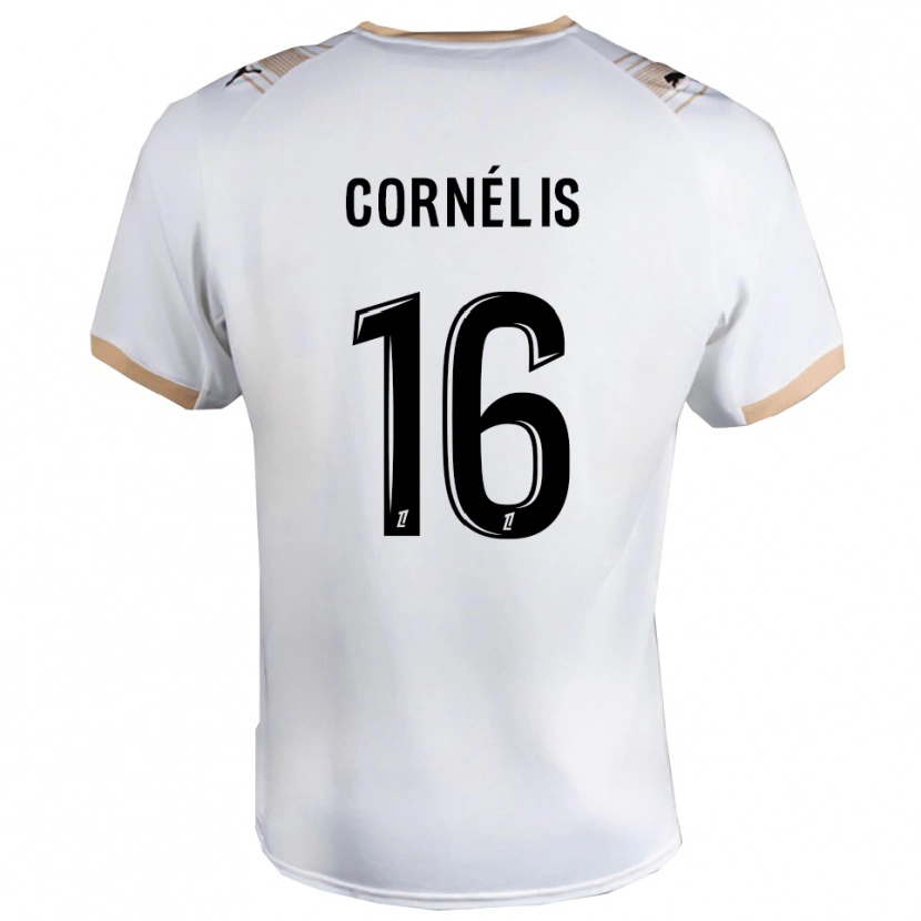 Danxen Hombre Camiseta Aristide Cornélis #16 Blanco Negro 2ª Equipación 2025/26 La Camisa