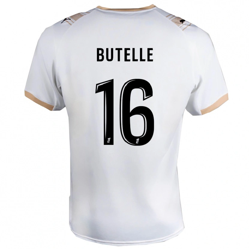 Danxen Hombre Camiseta Ludovic Butelle #16 Blanco Negro 2ª Equipación 2025/26 La Camisa