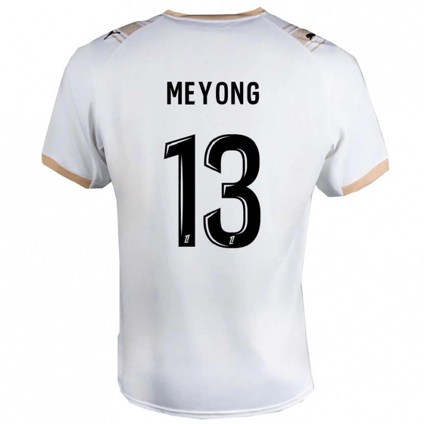 Danxen Hombre Camiseta Charlène Meyong #13 Blanco Negro 2ª Equipación 2025/26 La Camisa