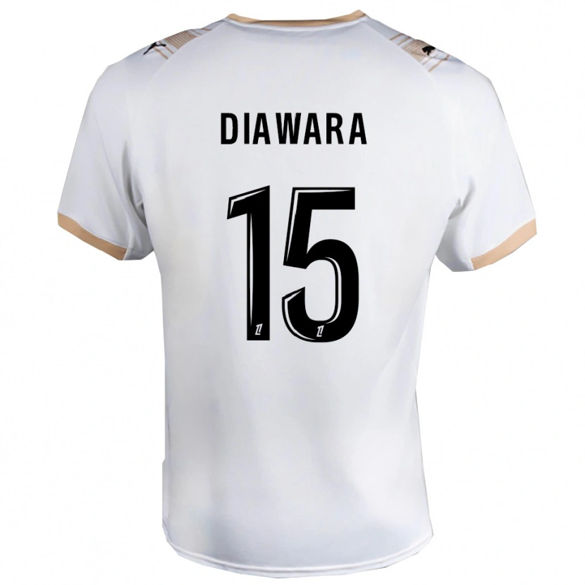 Danxen Hombre Camiseta Lamine Diawara #15 Blanco Negro 2ª Equipación 2025/26 La Camisa