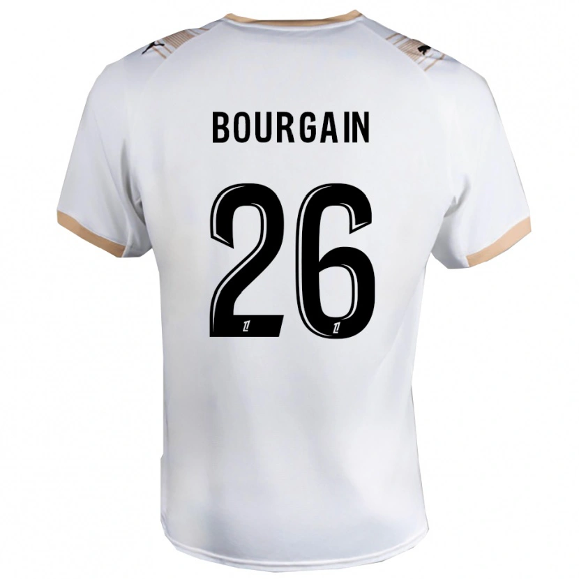Danxen Hombre Camiseta Léa Bourgain #26 Blanco Negro 2ª Equipación 2025/26 La Camisa