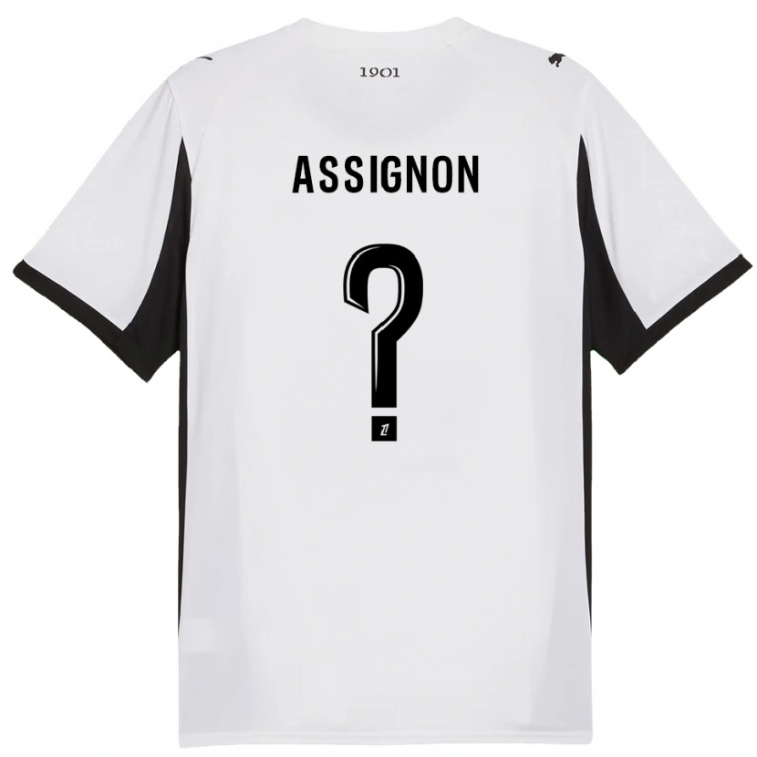 Danxen Hombre Camiseta Kenny Assignon #0 Blanco Negro 2ª Equipación 2025/26 La Camisa