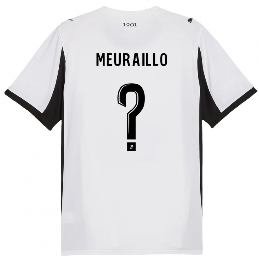 Danxen Hombre Camiseta Thâo Mouapa Mwa Meuraillo #0 Blanco Negro 2ª Equipación 2025/26 La Camisa