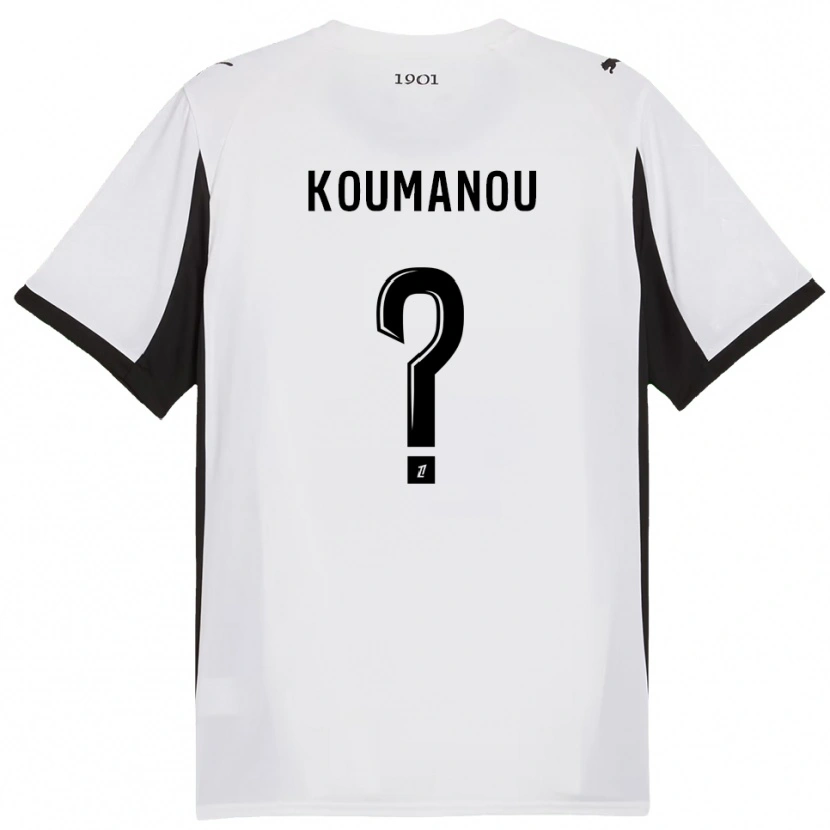 Danxen Hombre Camiseta Noa Koumanou #0 Blanco Negro 2ª Equipación 2025/26 La Camisa