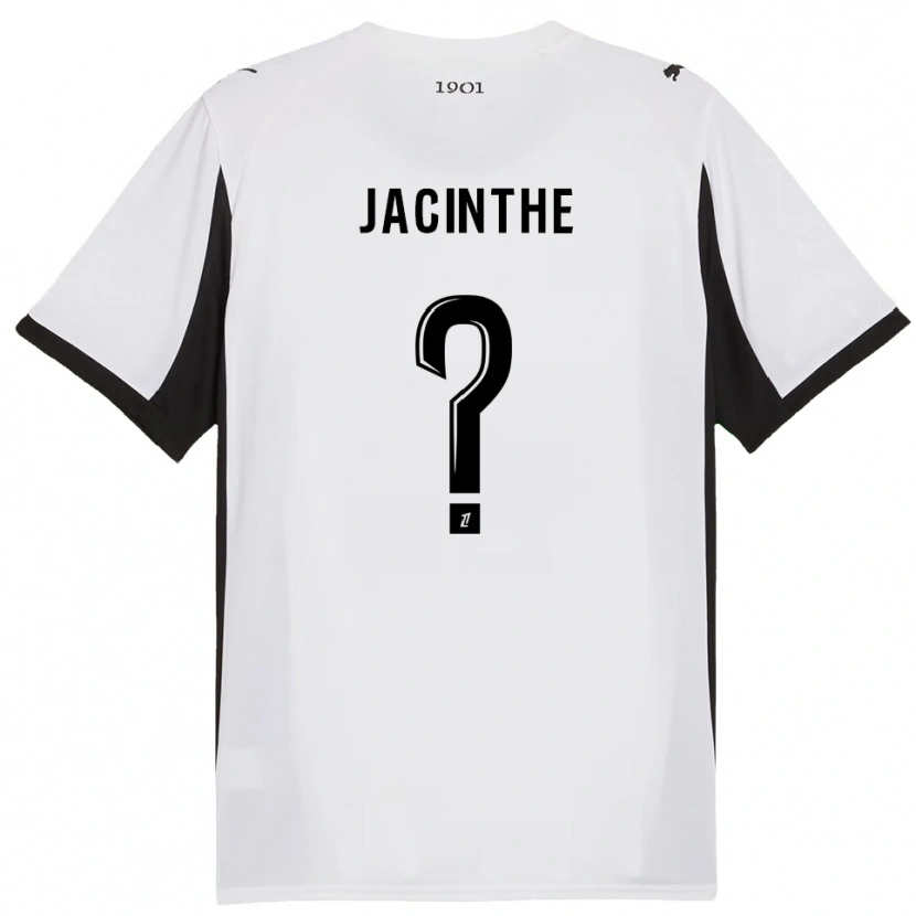 Danxen Hombre Camiseta Dee-Shawn Jacinthe #0 Blanco Negro 2ª Equipación 2025/26 La Camisa
