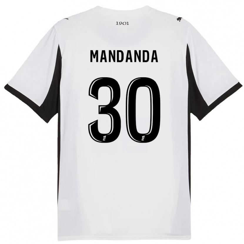 Danxen Hombre Camiseta Steve Mandanda #30 Blanco Negro 2ª Equipación 2025/26 La Camisa