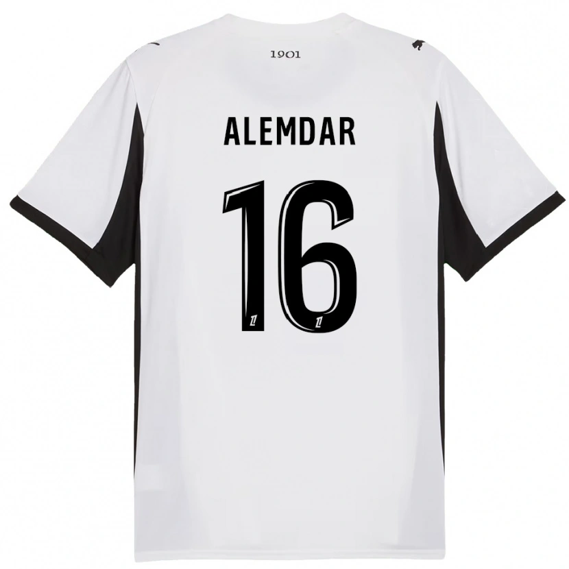 Danxen Hombre Camiseta Doğan Alemdar #16 Blanco Negro 2ª Equipación 2025/26 La Camisa