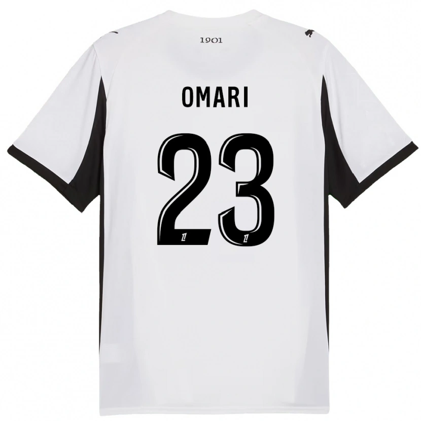 Danxen Hombre Camiseta Warmed Omari #23 Blanco Negro 2ª Equipación 2025/26 La Camisa