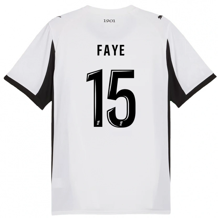 Danxen Hombre Camiseta Mikayil Faye #15 Blanco Negro 2ª Equipación 2025/26 La Camisa