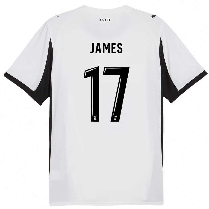 Danxen Hombre Camiseta Jordan James #17 Blanco Negro 2ª Equipación 2025/26 La Camisa