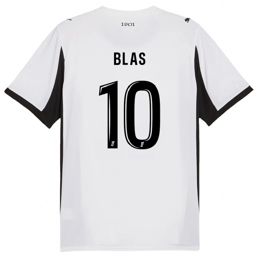 Danxen Hombre Camiseta Ludovic Blas #10 Blanco Negro 2ª Equipación 2025/26 La Camisa