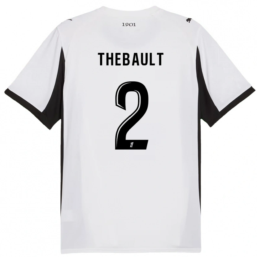 Danxen Hombre Camiseta Yaël Thébault #2 Blanco Negro 2ª Equipación 2025/26 La Camisa