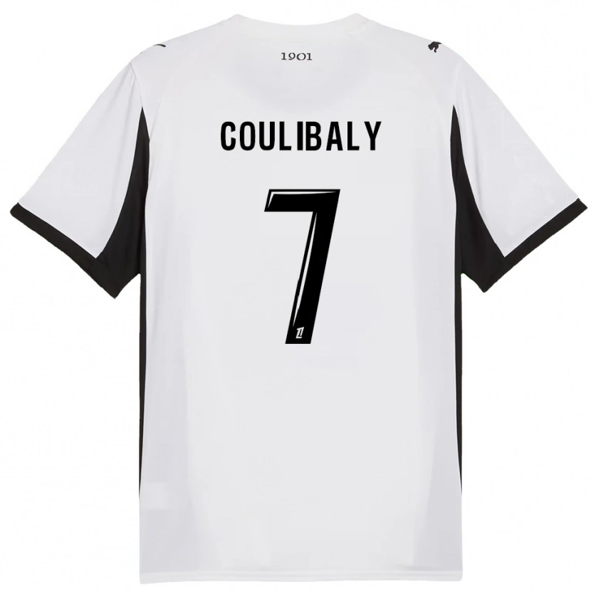 Danxen Hombre Camiseta Boukary Coulibaly #7 Blanco Negro 2ª Equipación 2025/26 La Camisa