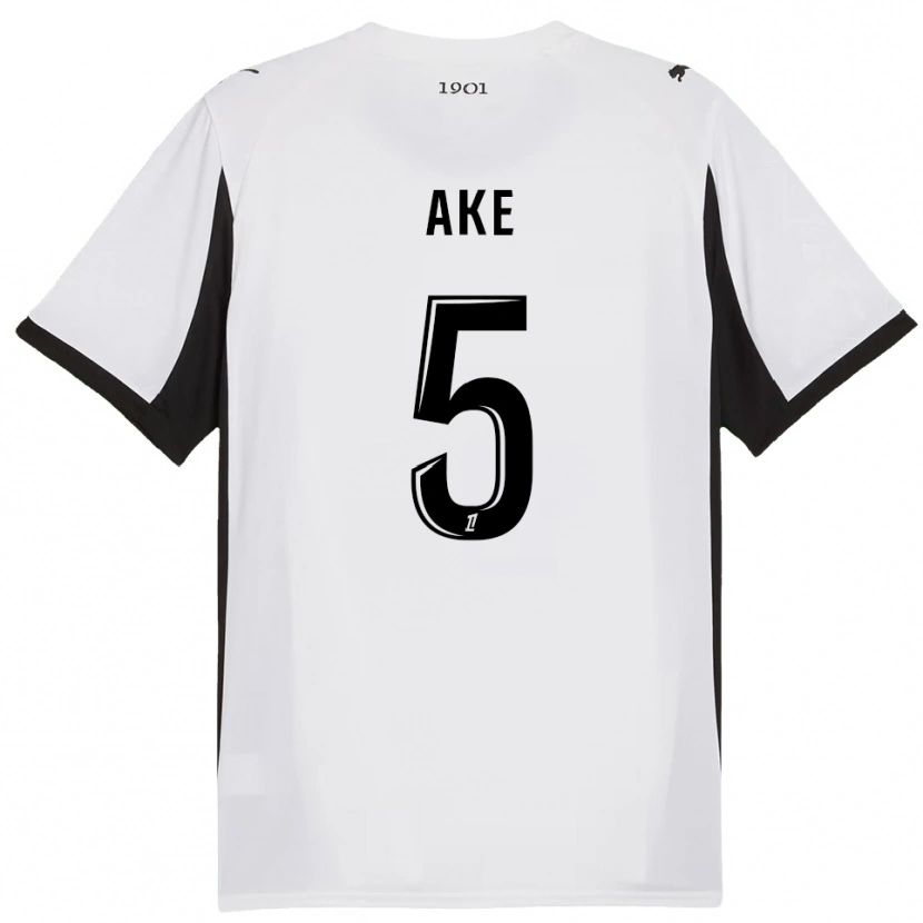 Danxen Hombre Camiseta Junior Ake #5 Blanco Negro 2ª Equipación 2025/26 La Camisa