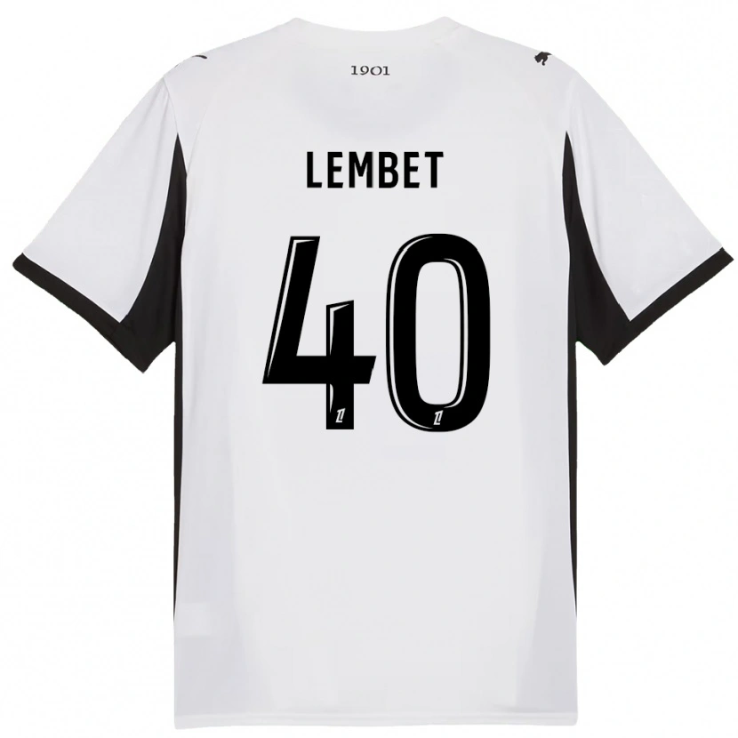 Danxen Hombre Camiseta Geoffrey Lembet #40 Blanco Negro 2ª Equipación 2025/26 La Camisa