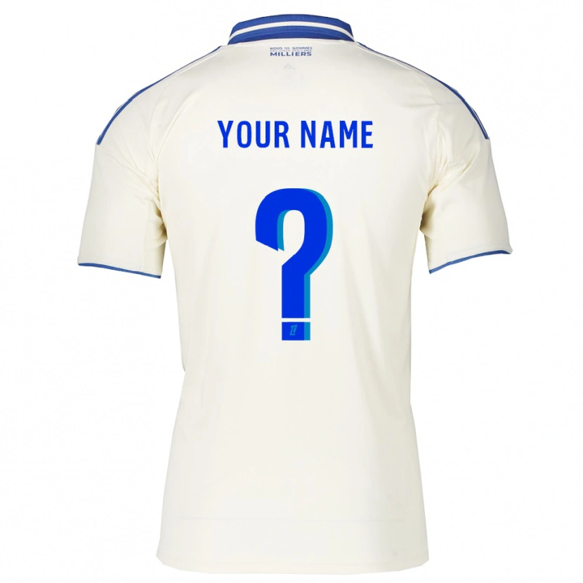 Danxen Hombre Camiseta Su Nombre #0 Champán Azul 2ª Equipación 2025/26 La Camisa