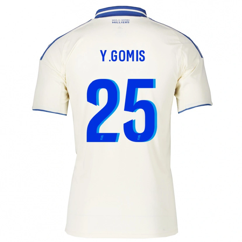 Danxen Hombre Camiseta Yoni Gomis #25 Champán Azul 2ª Equipación 2025/26 La Camisa