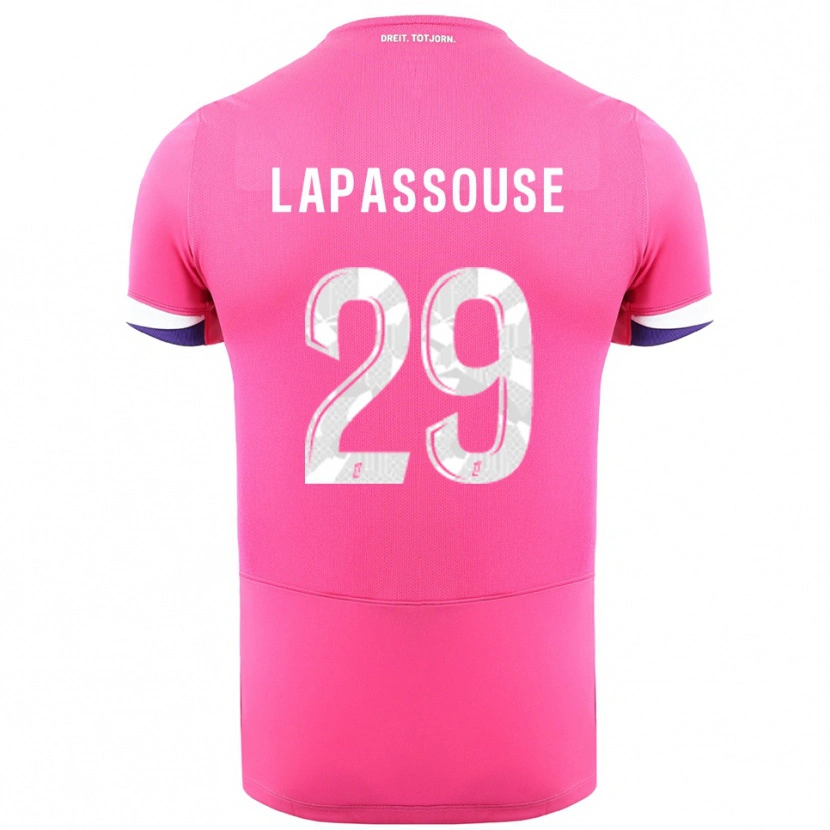 Danxen Hombre Camiseta Louna Lapassouse #29 Rosa Blanco 2ª Equipación 2025/26 La Camisa