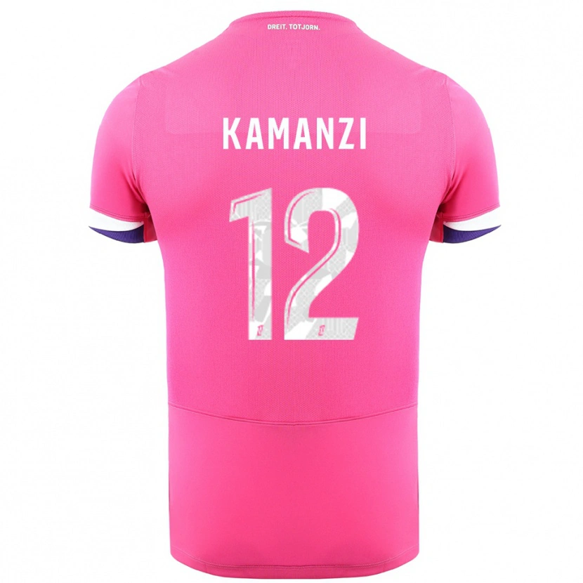 Danxen Hombre Camiseta Warren Kamanzi #12 Rosa Blanco 2ª Equipación 2025/26 La Camisa