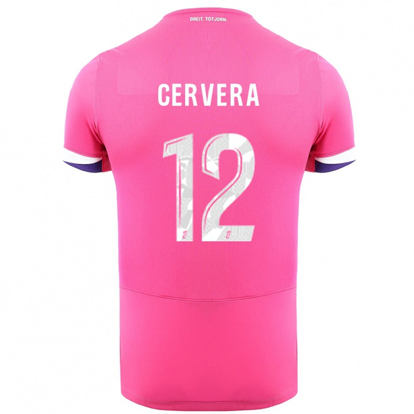 Danxen Hombre Camiseta Laurianne Cervera #12 Rosa Blanco 2ª Equipación 2025/26 La Camisa