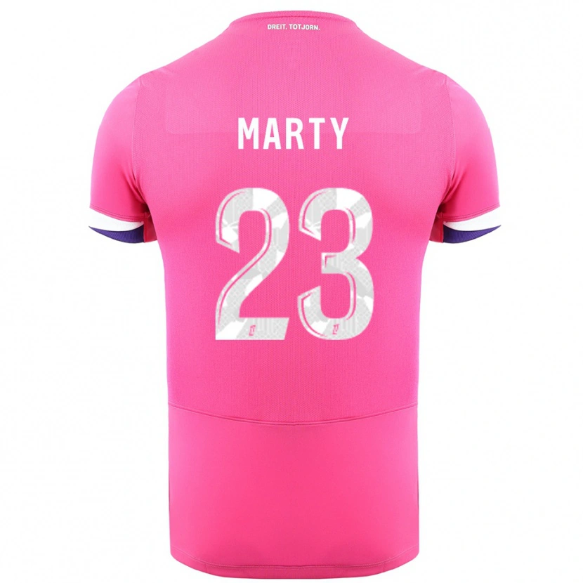 Danxen Hombre Camiseta Chloé Marty #23 Rosa Blanco 2ª Equipación 2025/26 La Camisa