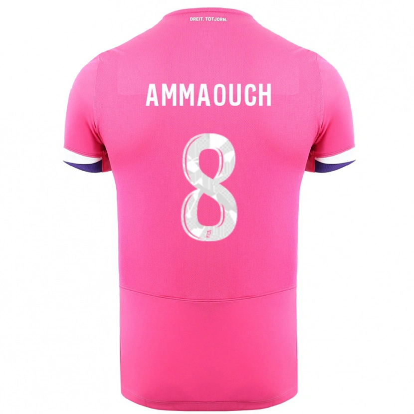 Danxen Hombre Camiseta Aymen Amaaouch #8 Rosa Blanco 2ª Equipación 2025/26 La Camisa