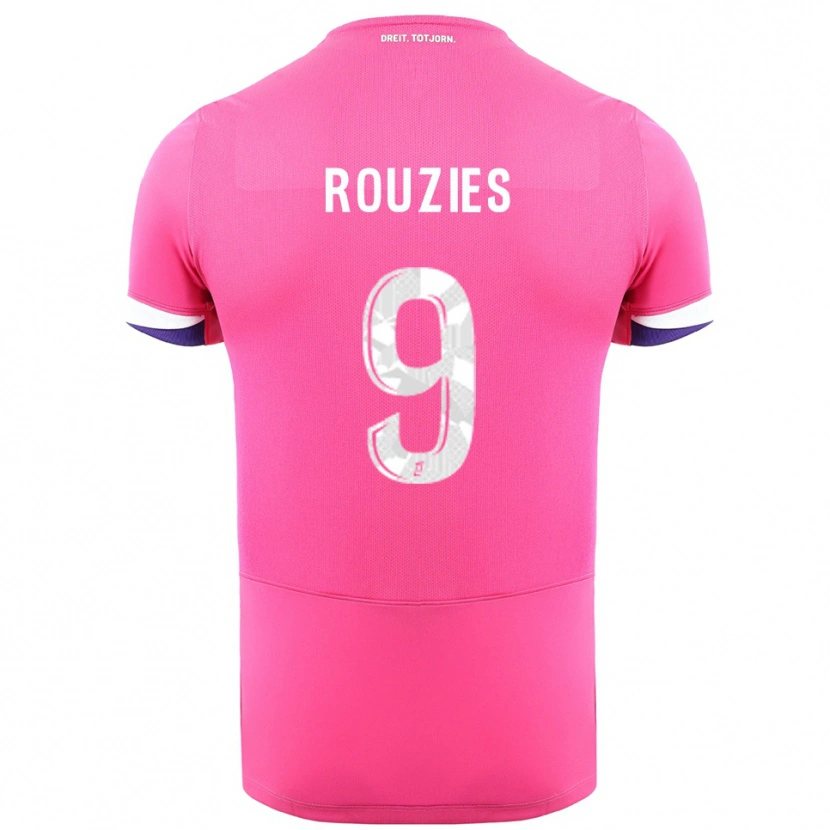Danxen Hombre Camiseta Manon Rouzies #9 Rosa Blanco 2ª Equipación 2025/26 La Camisa