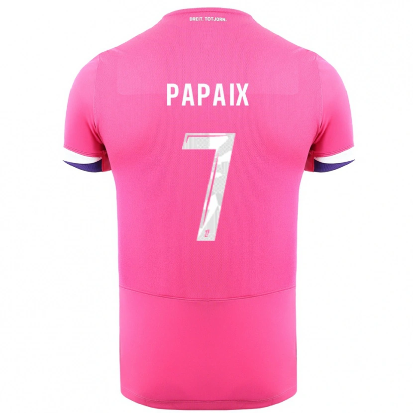 Danxen Hombre Camiseta Marie Papaix #7 Rosa Blanco 2ª Equipación 2025/26 La Camisa