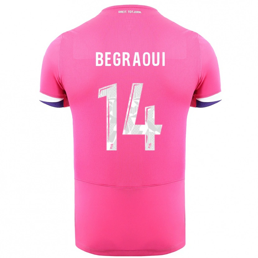 Danxen Hombre Camiseta Yanis Begraoui #14 Rosa Blanco 2ª Equipación 2025/26 La Camisa