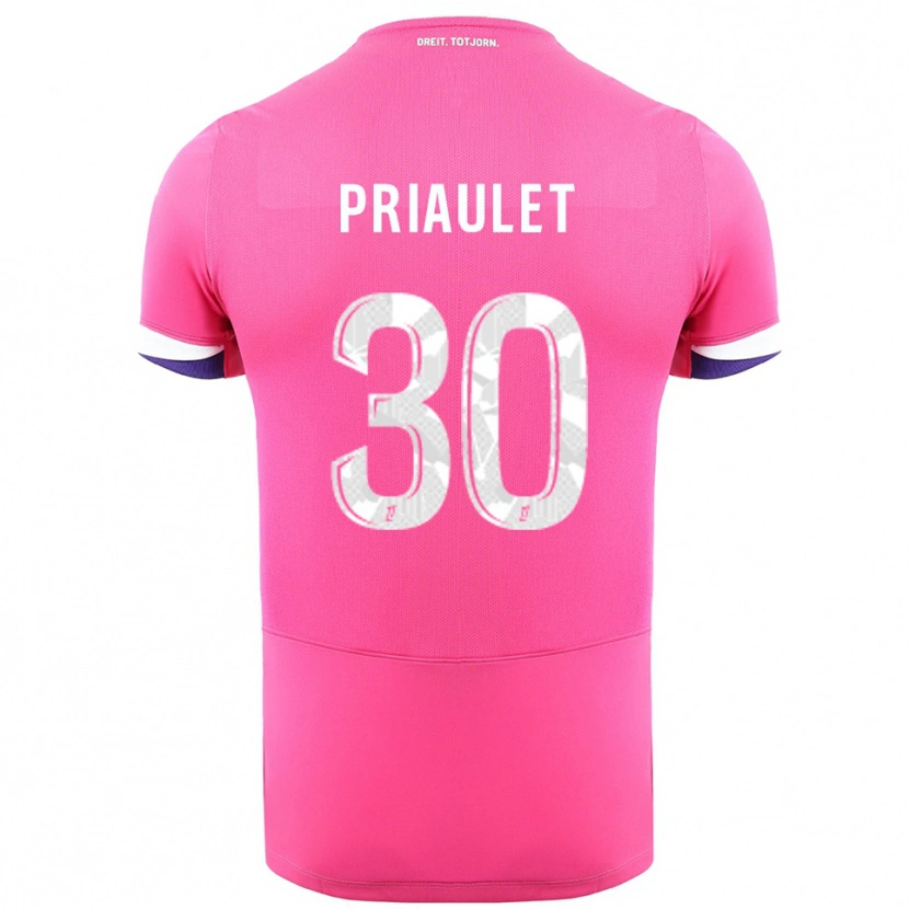 Danxen Hombre Camiseta Anaïs Priaulet #30 Rosa Blanco 2ª Equipación 2025/26 La Camisa