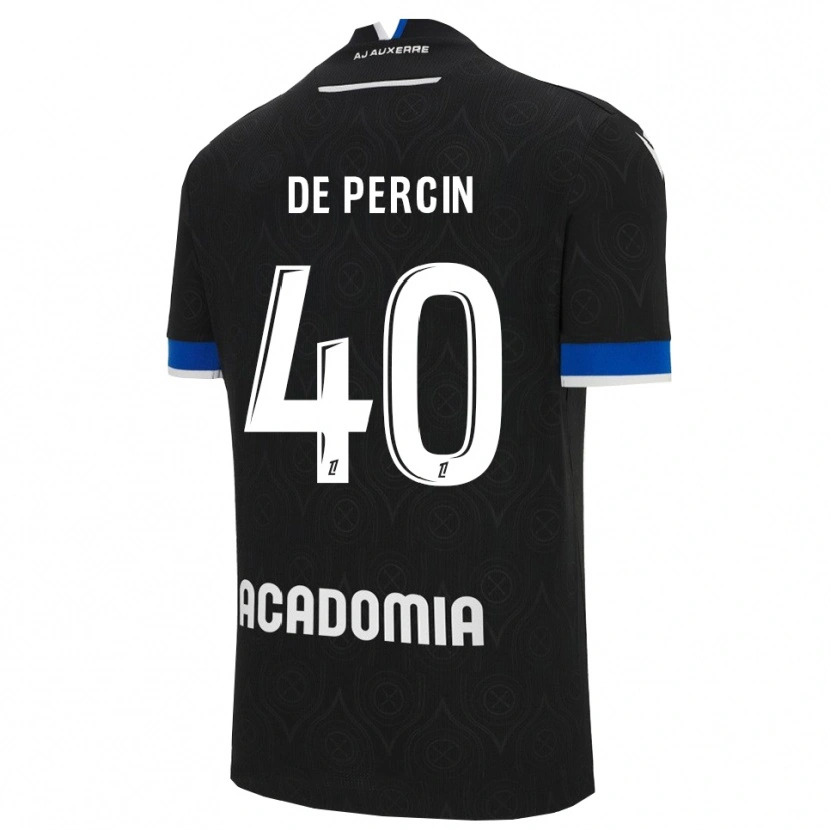 Danxen Hombre Camiseta Théo De Percin #40 Negro Blanco 2ª Equipación 2025/26 La Camisa