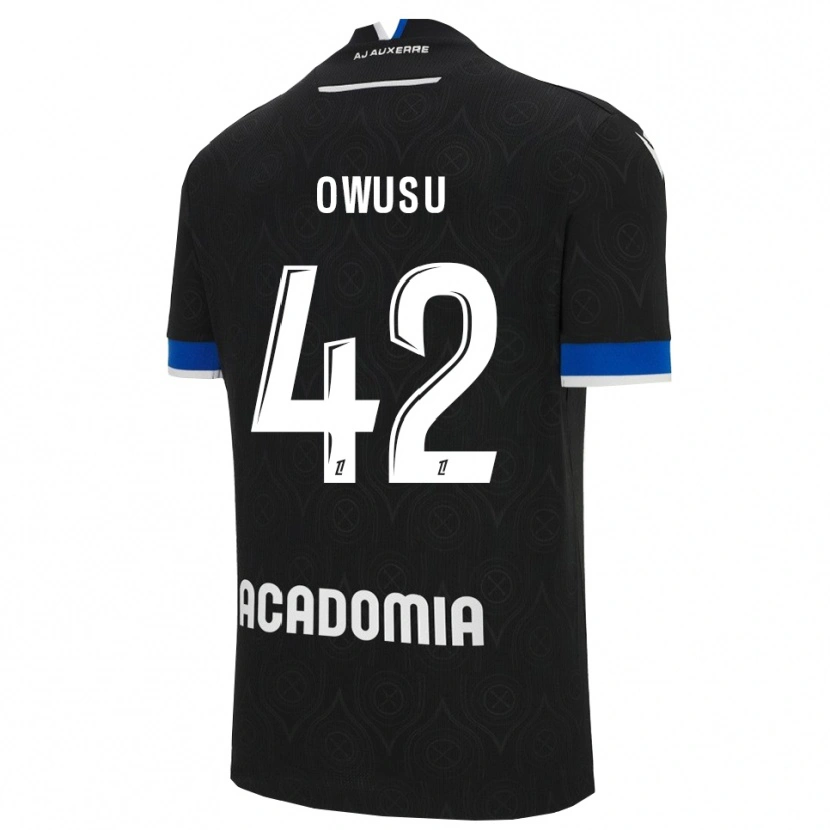 Danxen Hombre Camiseta Elisha Owusu #42 Negro Blanco 2ª Equipación 2025/26 La Camisa