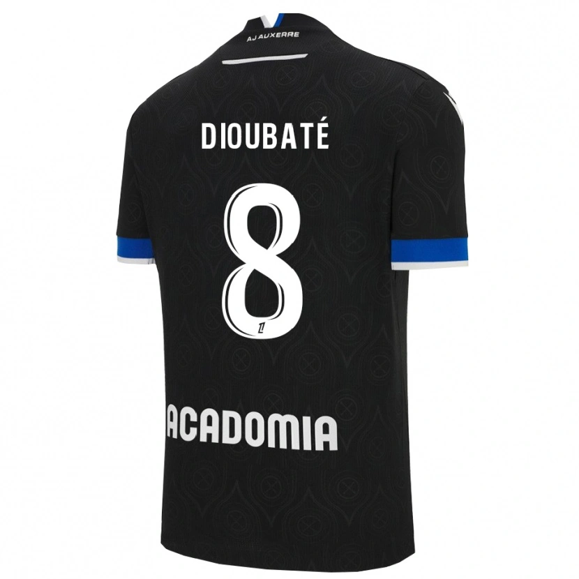 Danxen Hombre Camiseta Lamfia Dioubaté #8 Negro Blanco 2ª Equipación 2025/26 La Camisa