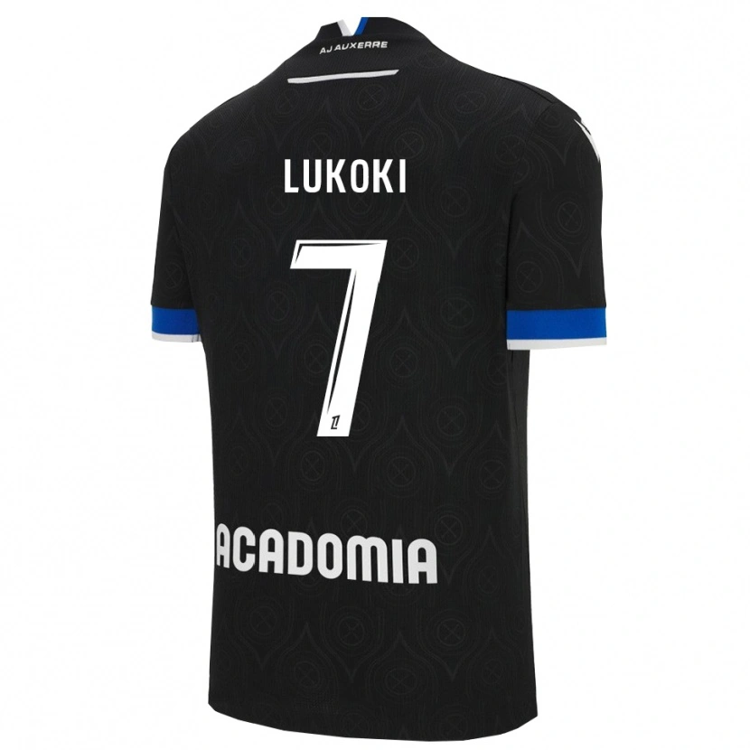 Danxen Hombre Camiseta Lionel Lukoki #7 Negro Blanco 2ª Equipación 2025/26 La Camisa