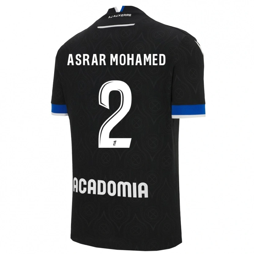 Danxen Hombre Camiseta El Asrar Mohamed #2 Negro Blanco 2ª Equipación 2025/26 La Camisa