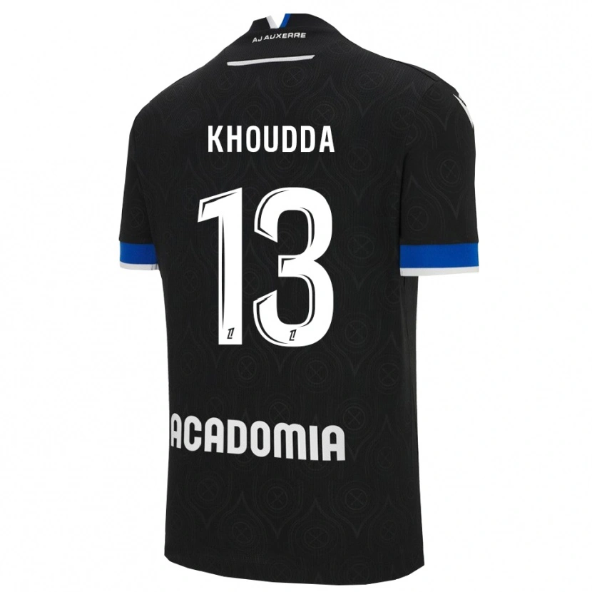 Danxen Hombre Camiseta Youssef Khoudda #13 Negro Blanco 2ª Equipación 2025/26 La Camisa