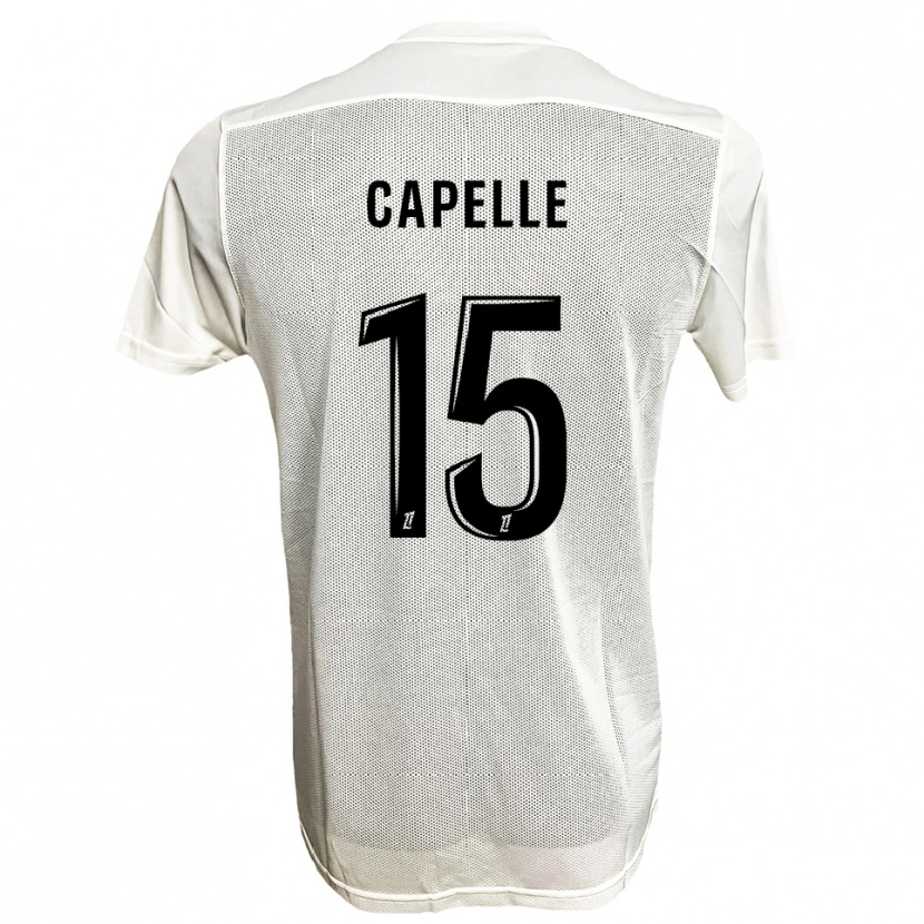 Danxen Hombre Camiseta Pierrick Capelle #15 Negro Blanco 2ª Equipación 2025/26 La Camisa