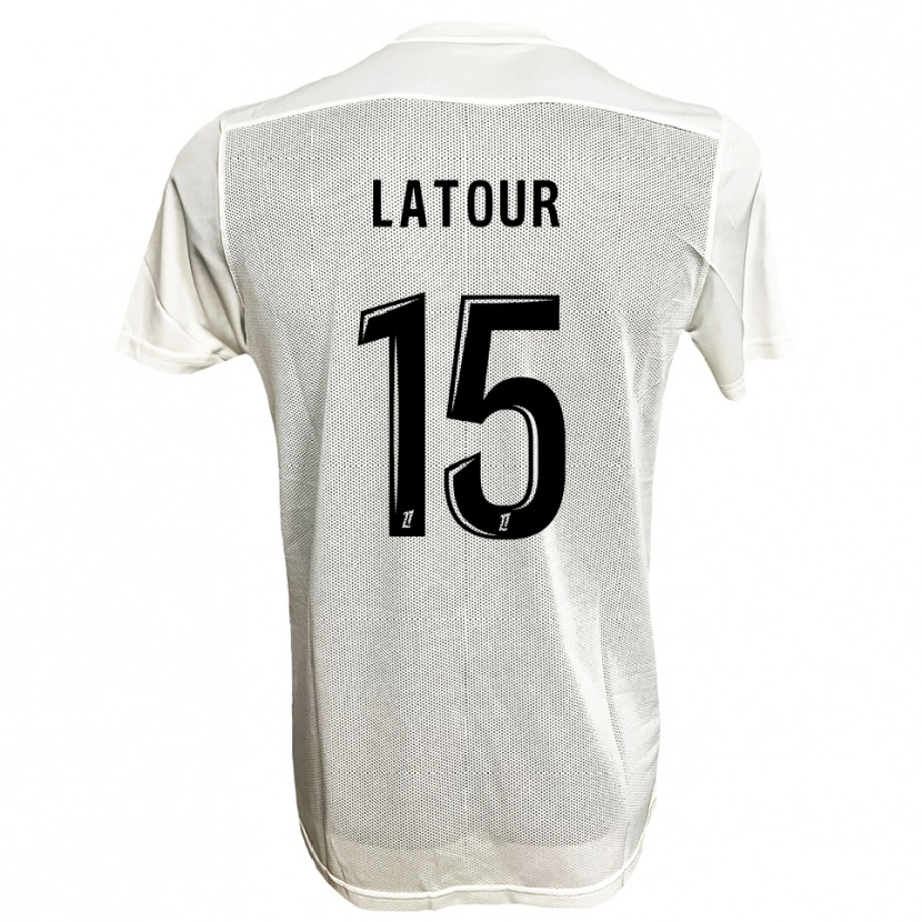 Danxen Hombre Camiseta Léo Latour #15 Negro Blanco 2ª Equipación 2025/26 La Camisa