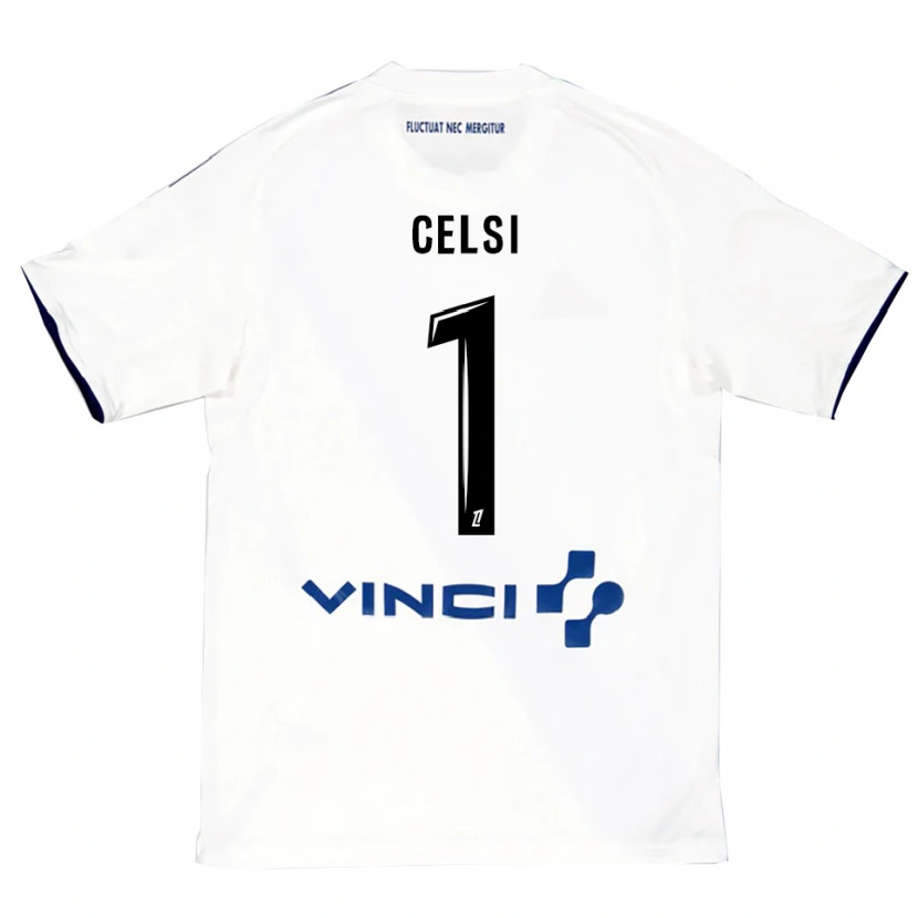 Danxen Hombre Camiseta Rafael Celsi #1 Blanco Azul 2ª Equipación 2025/26 La Camisa