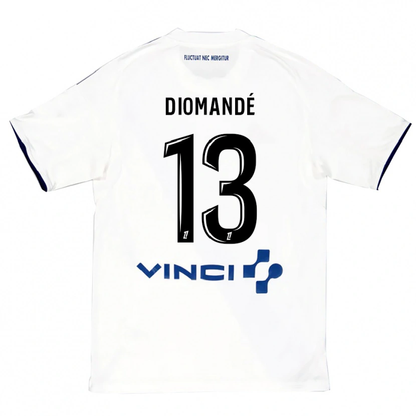 Danxen Hombre Camiseta Vassancy Diomandé #13 Blanco Azul 2ª Equipación 2025/26 La Camisa