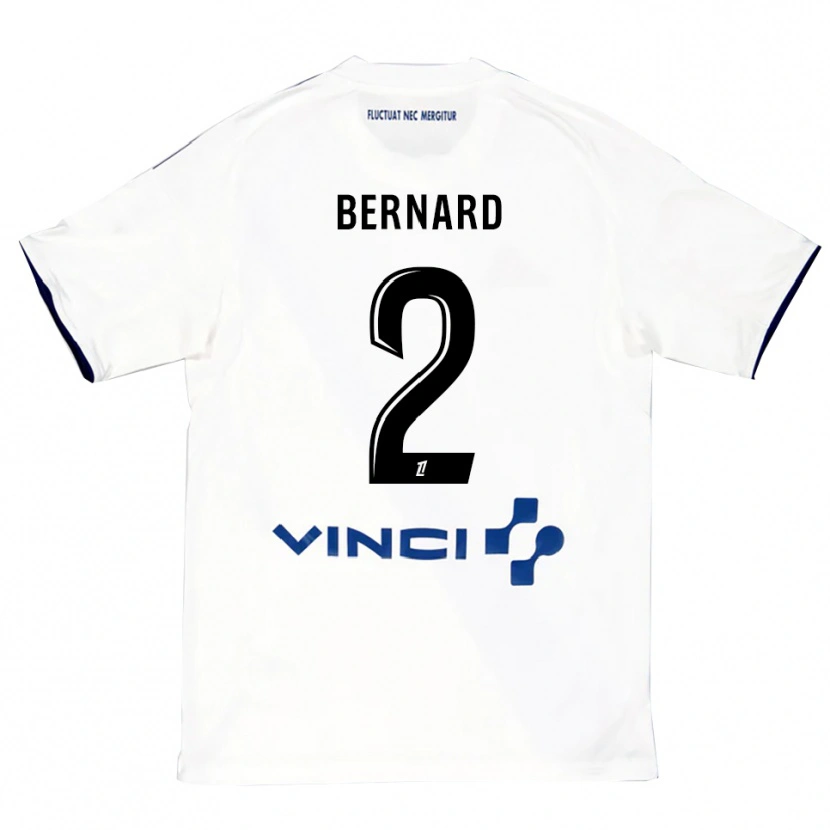 Danxen Hombre Camiseta Sacha Bernard #2 Blanco Azul 2ª Equipación 2025/26 La Camisa