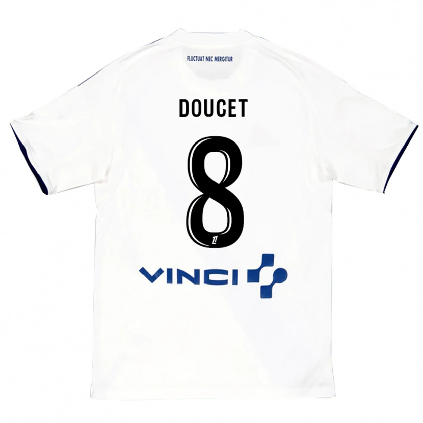 Danxen Hombre Camiseta Lohann Doucet #8 Blanco Azul 2ª Equipación 2025/26 La Camisa