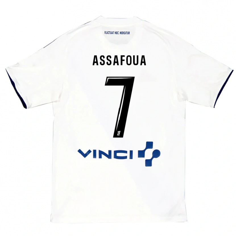 Danxen Hombre Camiseta Nolhan Assafoua #7 Blanco Azul 2ª Equipación 2025/26 La Camisa