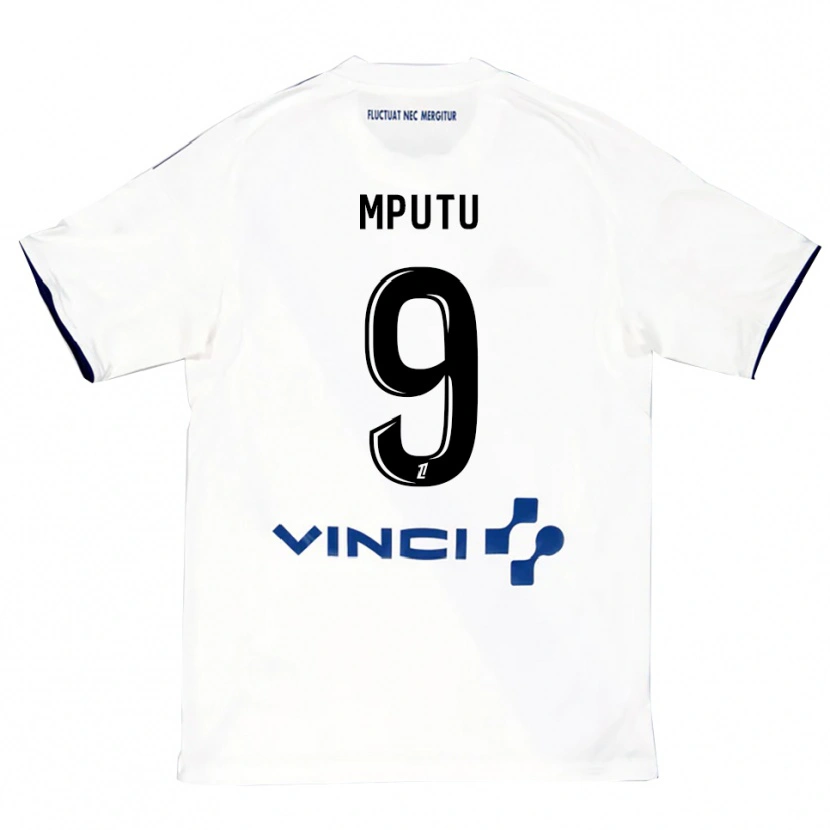 Danxen Hombre Camiseta Obed Mputu #9 Blanco Azul 2ª Equipación 2025/26 La Camisa