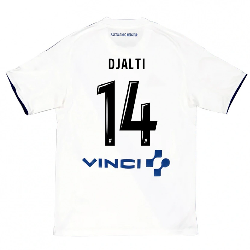 Danxen Hombre Camiseta Nadir Djalti #14 Blanco Azul 2ª Equipación 2025/26 La Camisa